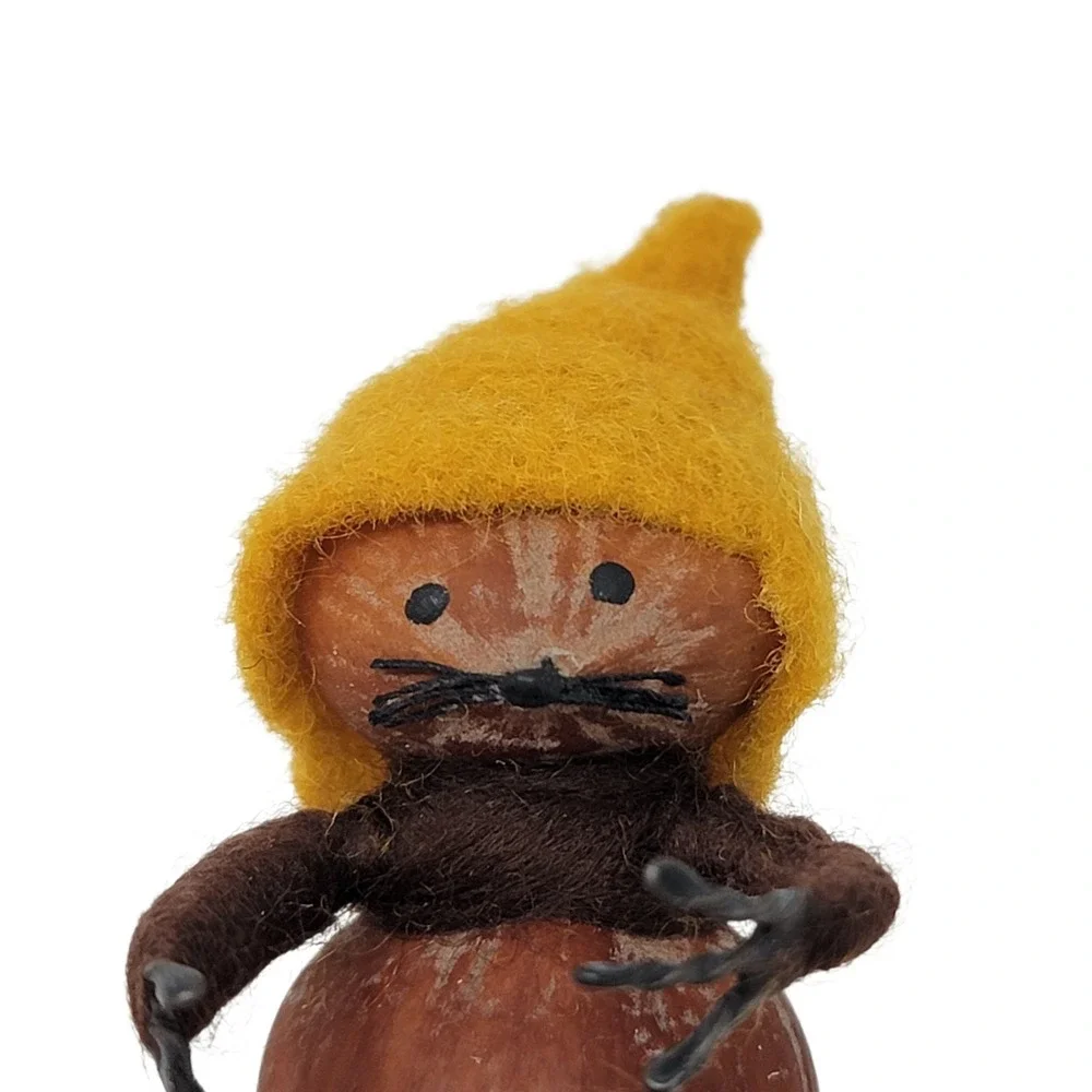Woodland Waldorf Mice Handmade Hazelnut Felted Wool Nut Art‎ Toy Forest Set of 2